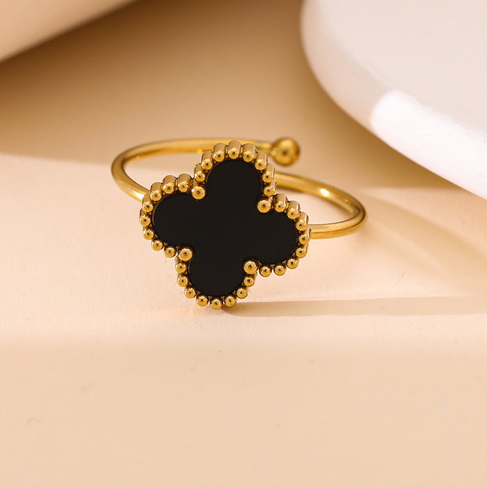 Wholesale Four-Leaf Ring for Women,  New Adjustable Opening,  Small,  Fresh and Compact Design Jewelry