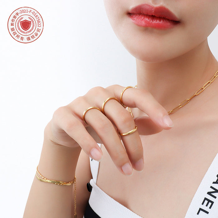 Wholesale Titanium steel material, plain ring, aperture ring, tail ring, finger plated with real gold