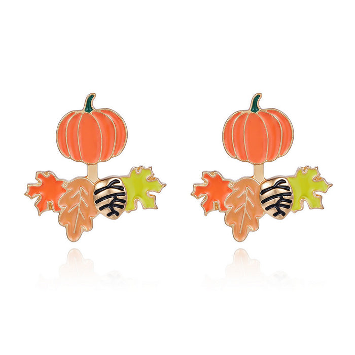 Wholesale Zinc Alloy Drop Earrings with Maple Leaf and Fox Design