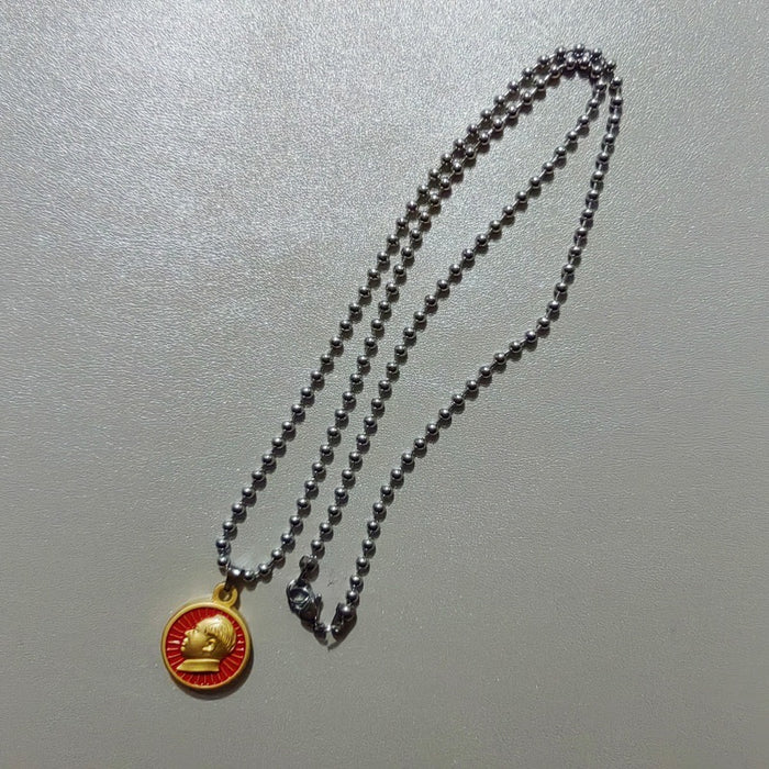 Wholesale Alloy electroplated double-sided pendant necklace, versatile jewelry, gold-plated