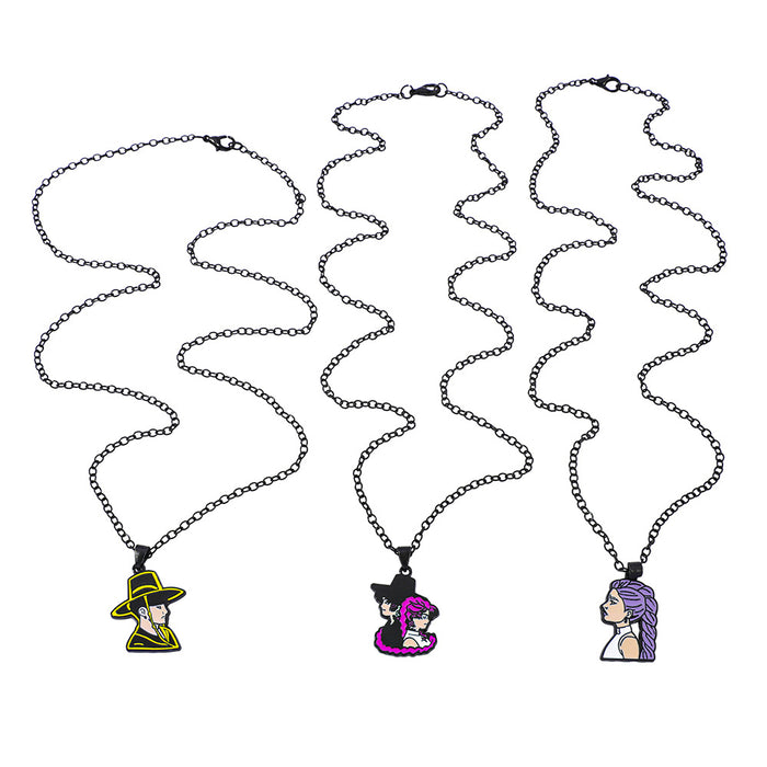 Wholesale K-pop necklace with cartoon dripping oil pendant