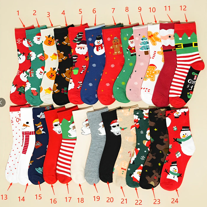 Wholesale cartoon Christmas socks Christmas socks elk mid-calf socks Christmas