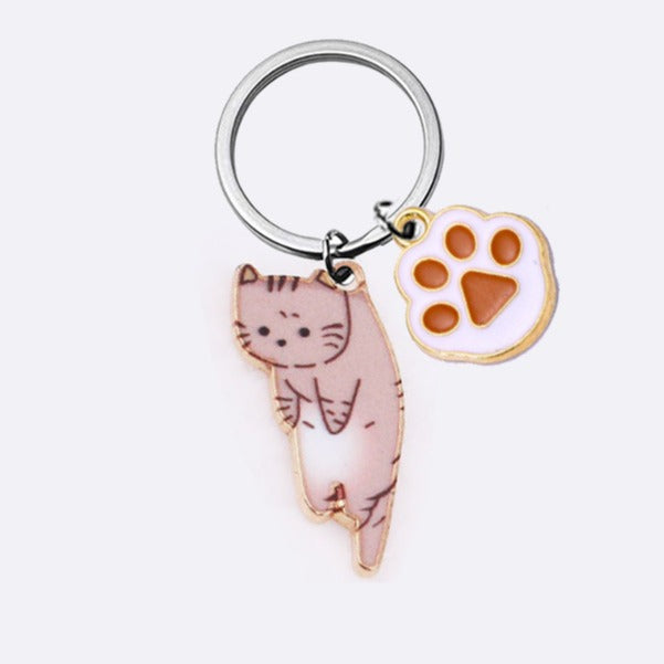 Wholesale Cute cartoon Cat keychain alloy dripping accessories student backpack pendant small gift