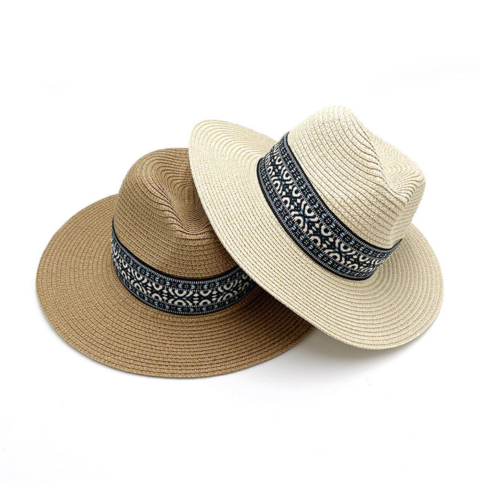 Wholesale Seaside Beach Sunshade Straw Hat Sun Protection Versatile Wide Brim Hat