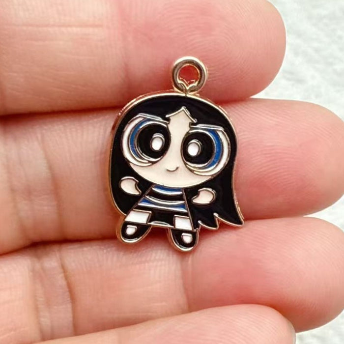 Wholesale 10pcs DIY Cartoon Cute Girl Alloy Resin Jewelry Pendant Necklace Earrings
