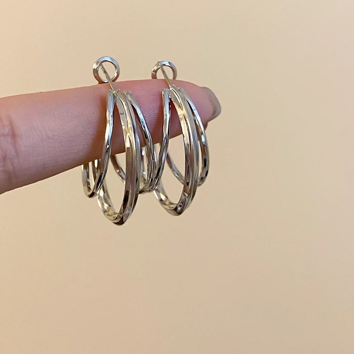 Wholesale New Fashionable Simple Multi layer Versatile Earrings with Light Luxury Style Earrings, Niche High end Design Earrings