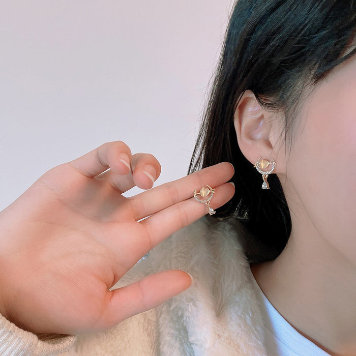 Wholesale Love Diamond Alloy Earrings JDC-ES-TongS004