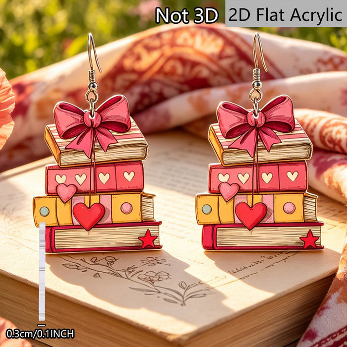 Wholesale Acrylic Book Bow Earrings Trendy Fashion Accessory MOQ≥2