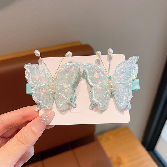 Wholesale Handmade Embroidered Butterfly Hair Clip Chic Fashion Accessory