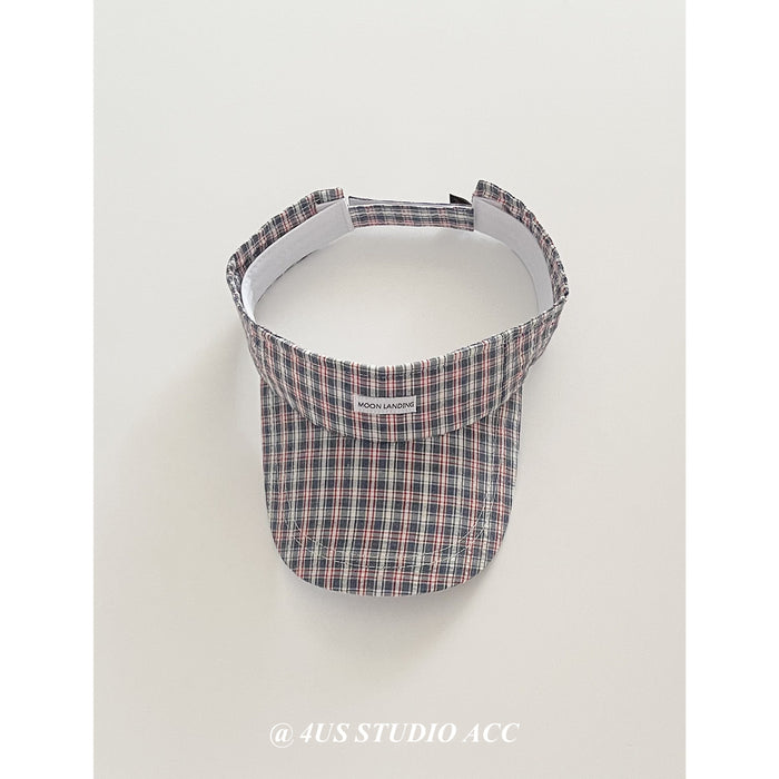 Wholesale Retro plaid hollow top baseball cap, big head enclosure for outdoor travel, sun shading duckbill cap