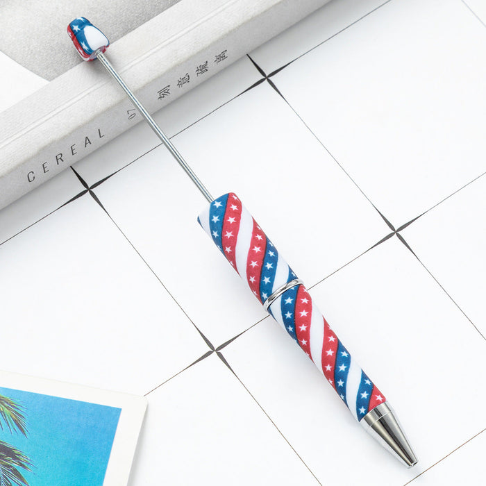 Wholesale Independence Day Beadable Pens DIY for Beadable Plastic Pen JDC-BP-Huah005