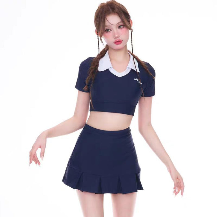 Wholesale Swimsuit Women's Split Two-piece Suit  Fresh Girl's Conservative Student Hot Spring Fashion Foreign Trade Swimsuit