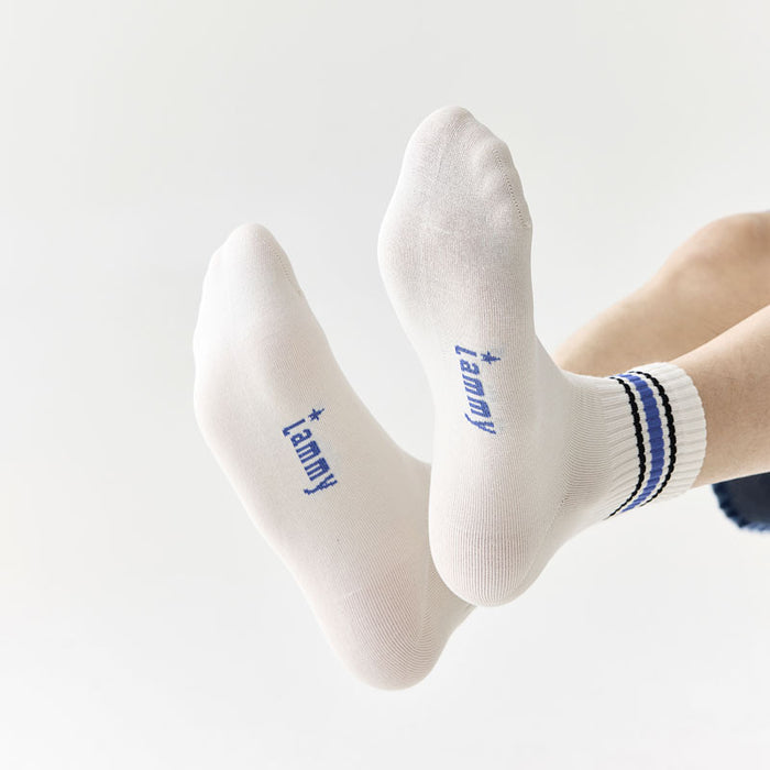 Wholesale New boneless sports socks, sweat absorbing and breathable short tube socks, striped letter college style cotton socks