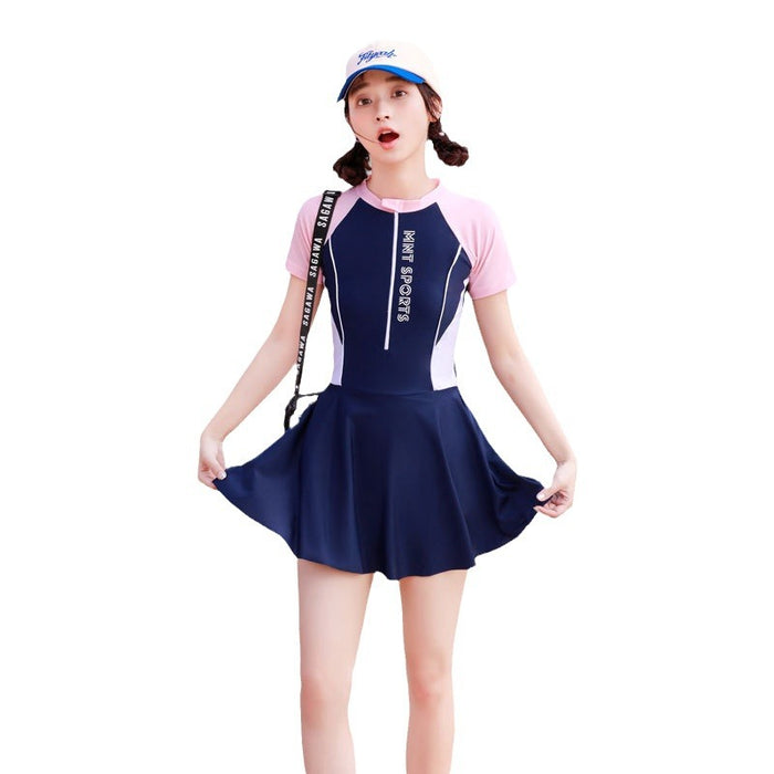 Wholesale Swimsuit one-piece skirt style sun protection swimsuit new hot spring swimsuit