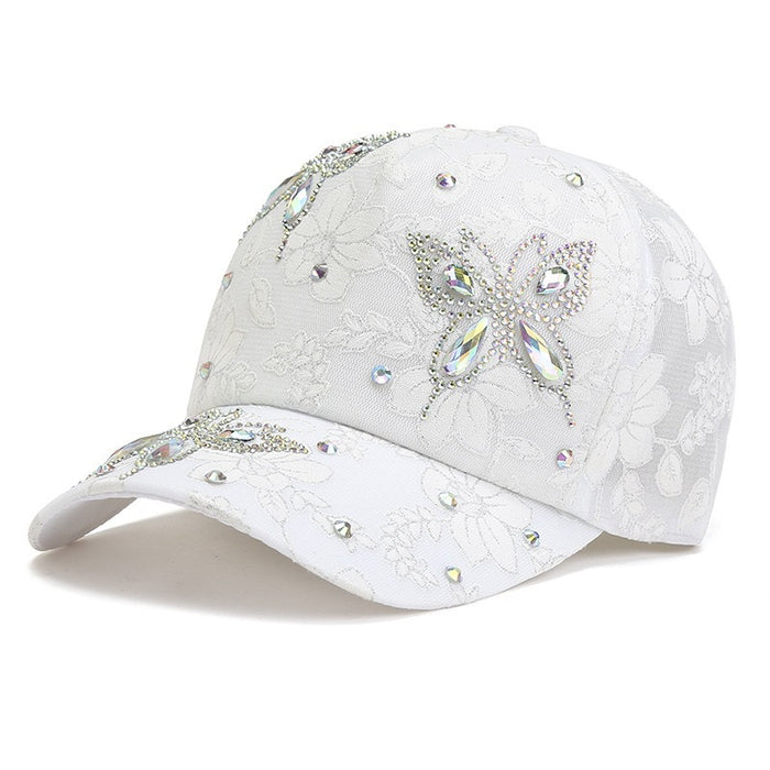 Wholesale Butterfly Duckbill Sun Hat for Women  Breathable Sun Protection Floral Baseball Cap