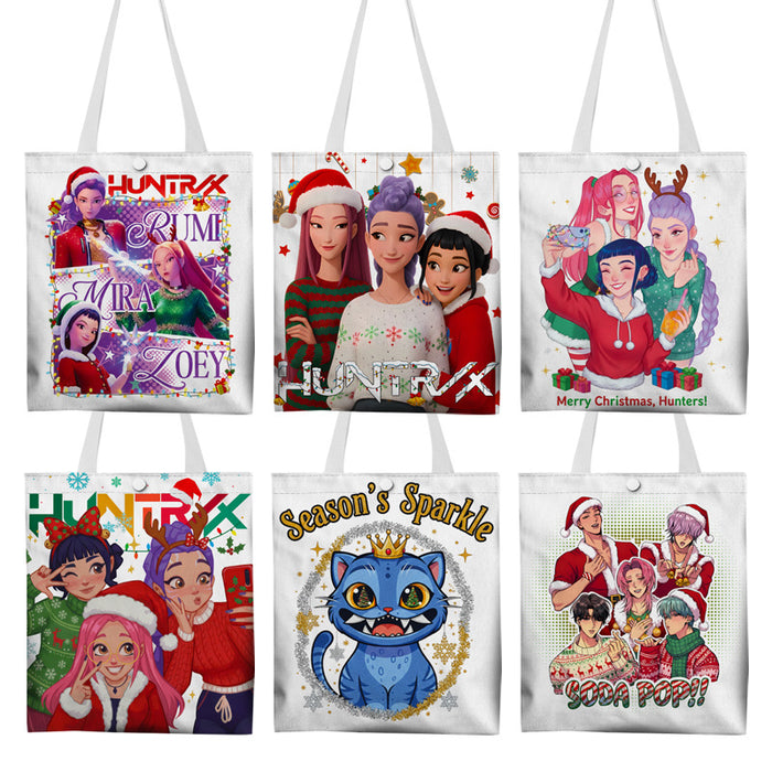 Wholesale KPOP Christmas Cartoon Merchandise Canvas Shoulder Bag