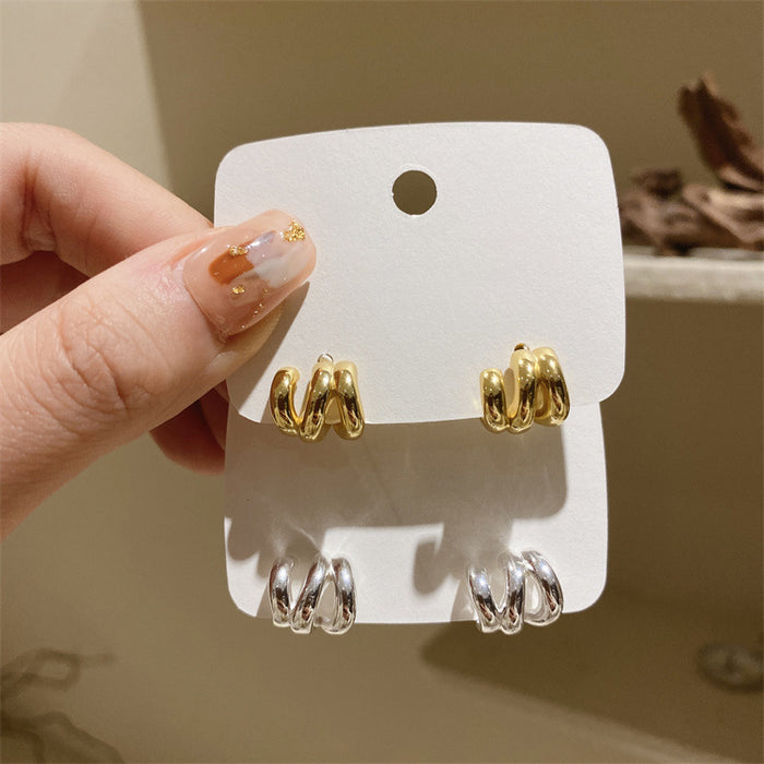 Wholesale Arc-Shaped Niche Wave Earrings for Women