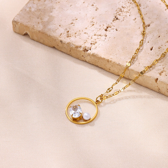 Wholesale Four-Leaf Clover Necklace, Stainless Steel Chain, Elegant Women' s Jewelryw