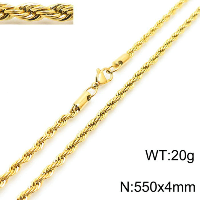 Wholesale Trendy Twist Chain Necklace Titanium Steel Jewelry