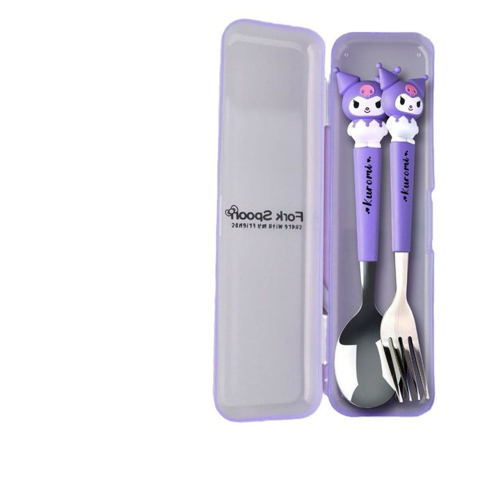 Wholesale Cartoon Printed Stainless Steel Cutlery Two-piece Set JDC-SN-Kameng001