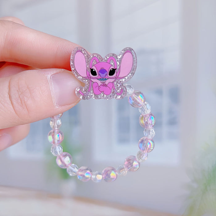 Wholesale 5 pcs Cute pink and purple cartoon beaded bracelet