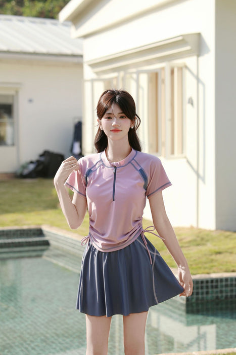 Wholesale Swimsuit one-piece skirt style swimming pool sports conservative swimsuit soaking hot spring swimsuit