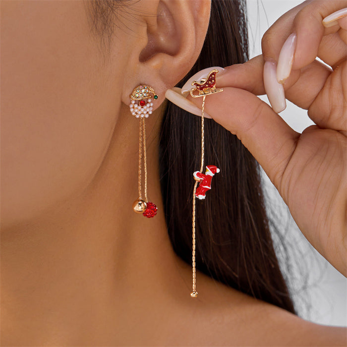 Wholesale Stylish Christmas Tassel Earrings Alloy Elk Design Party Jewelry Gift