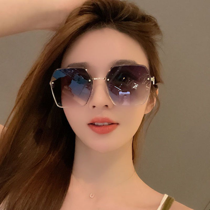 Wholesale Sunscreen slimming frameless couple sunglasses