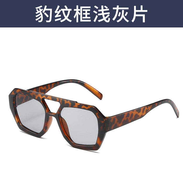 Wholesale Large frame polygonal sunglasses for women, fashionable and personalized sunglasses, internet famous retro street photography glasses