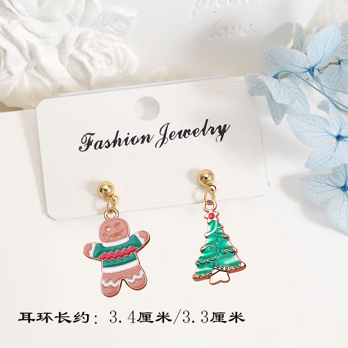 Wholesale Metal Electroplated Christmas Earrings Snowflake Elk Design Chic Fashion Access MOQ≥2 MOQ≥