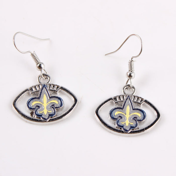 Wholesale team earrings earrings  rugby shape earrings lightning cowboy chief pirate Steelman