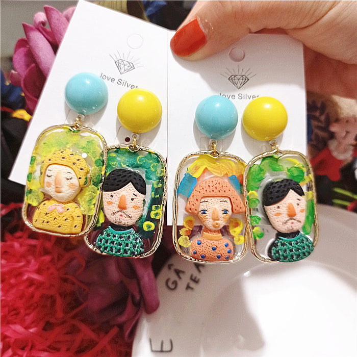 Wholesale Indian Doll Ethnic Style Funny Alloy Earrings JDC-ES-Xingj035