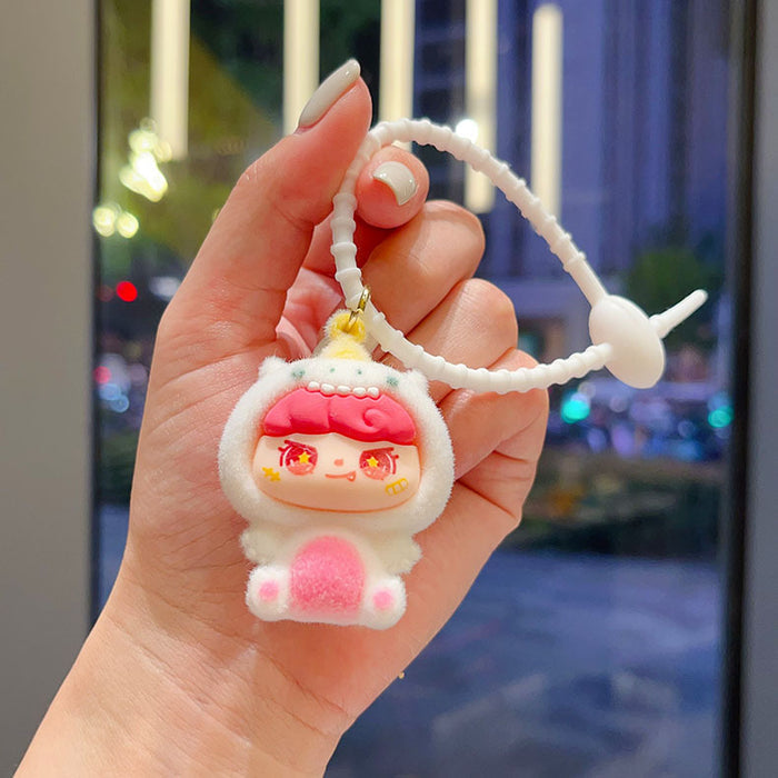 Wholesale Flocked  Keychain  Big Cousin Doll Pendant Accessory Exquisite Ornament Desktop Decoration Gift