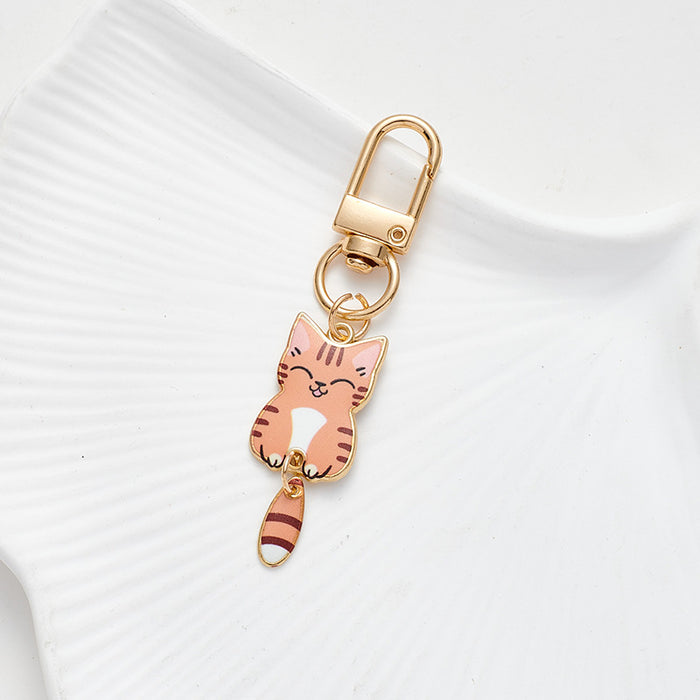 Wholesale Cute Alloy Cat Pendant Mini Car Keychain Zipper Decoration Pendant