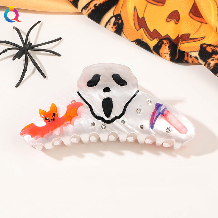 Wholesale Halloween Skull Ghost Shark Clip Acrylic Hairpin JDC-HC-Yiyue001