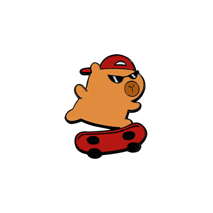 Wholesale Cute Animal Capybara Bag Casual Style Sweet Decorative Alloy Paint Badge
