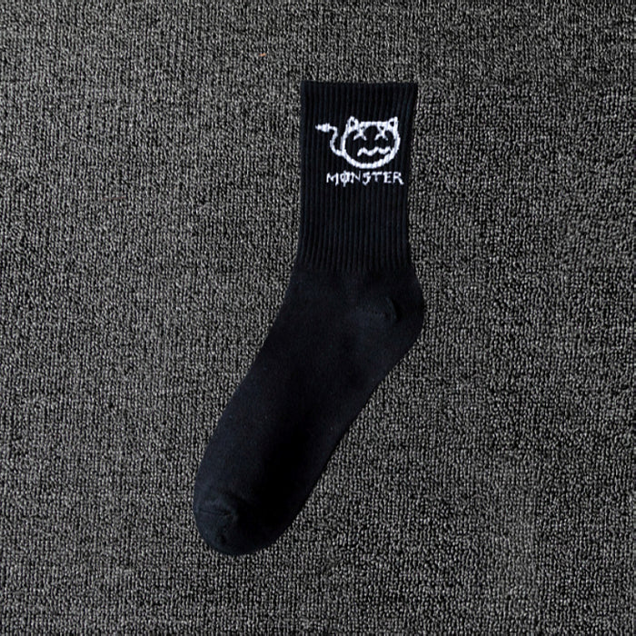 Wholesale men' s deont mid-calf socks black and white cotton socks women' s summer sports basketball socks