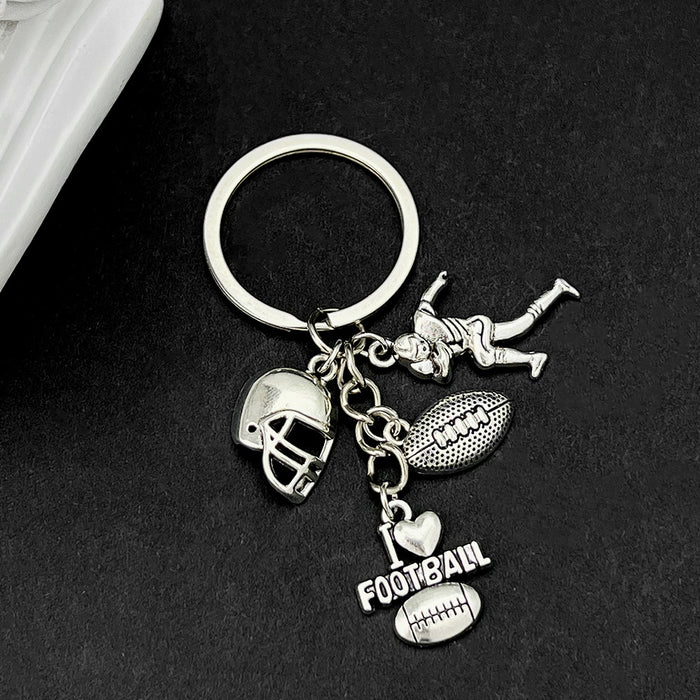 Wholesale I Love Rugby Sports Alloy Keychain JDC-KC-LuNeng008