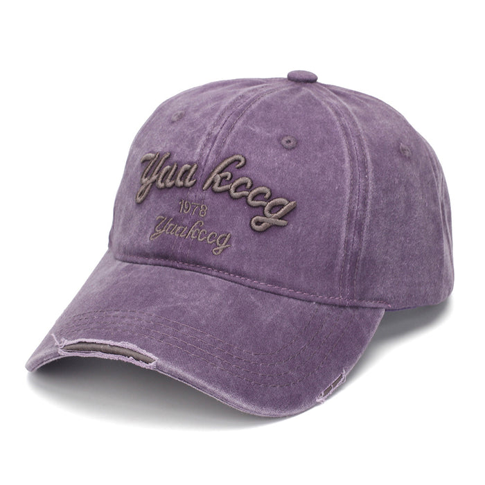 Wholesale Vintage Distressed Baseball Cap,  Embroidered Curved Brim,  Unisex Street Style Sun Hat for Fashion Accessory Resale
