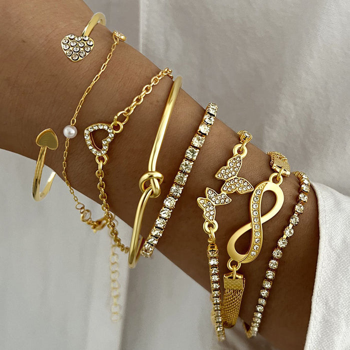 Wholesale Figure-8 Knot Diamond-Inlaid Butterfly Bracelet