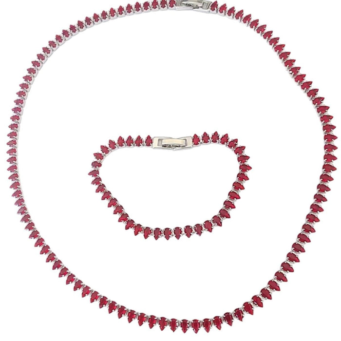 Wholesale Three Piece Accessories Fashion Classic Water Drop Zircon Necklace Earrings Bracelet