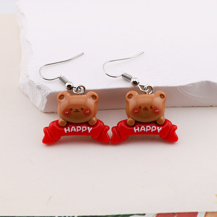 Wholesale Cute Cartoon Christmas Resin Earrings JDC-ES-Dagou001