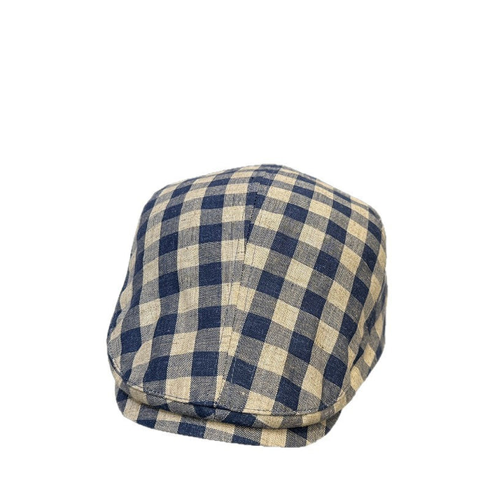 Wholesale Cotton and linen grid breathable forward hat casual duckbill hat retro fashion hat retro newsboy