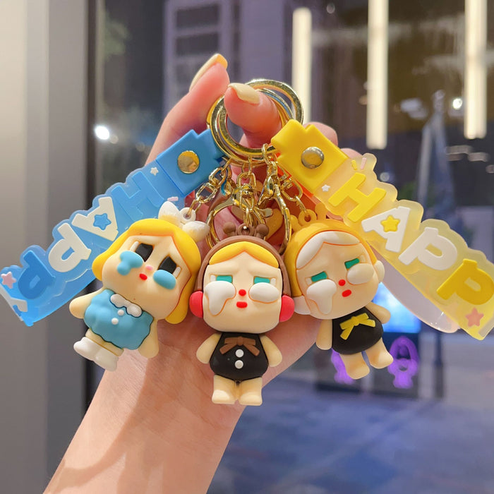 Wholesale New Crying Baby Keychain Cute Soft Plastic Cartoon Doll Car Keychain Fashion Gift Bag Pendant