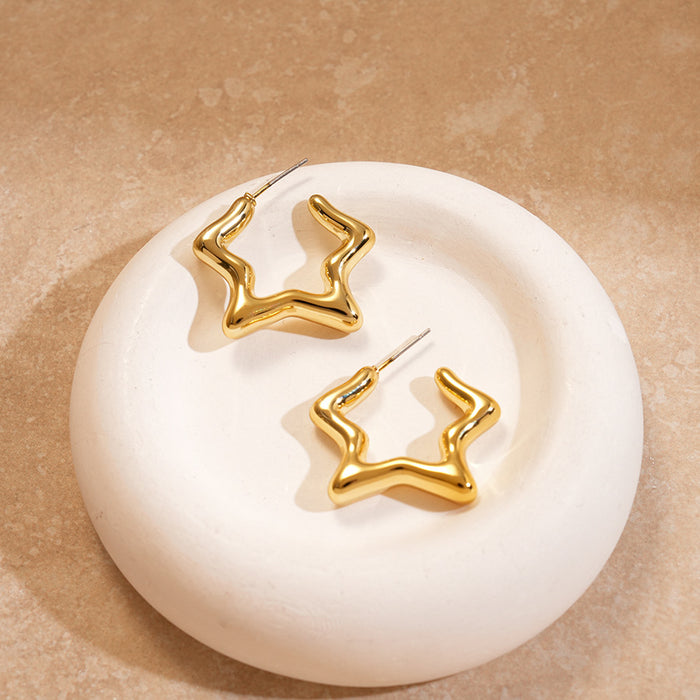 Wholesale Acrylic Star Round C-Shaped Steel Needle Earrings Unique Earrings