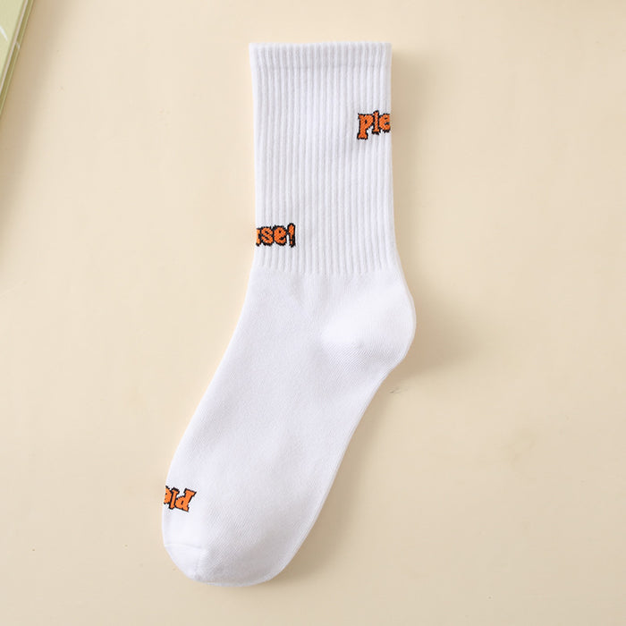 Wholesale Niche Men's Medium Socks, Alphabet Skateboarding Socks, Sports Long Socks, Women's Socks