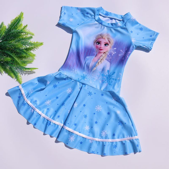 Wholesale Children's swimsuit, girls' split skirt style cartoon swimsuit, cute