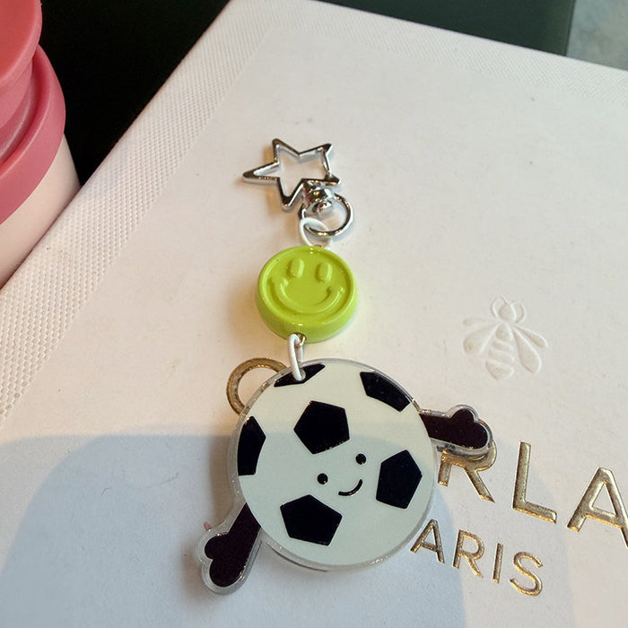 Wholesale Cartoon smiley face ball star keychain