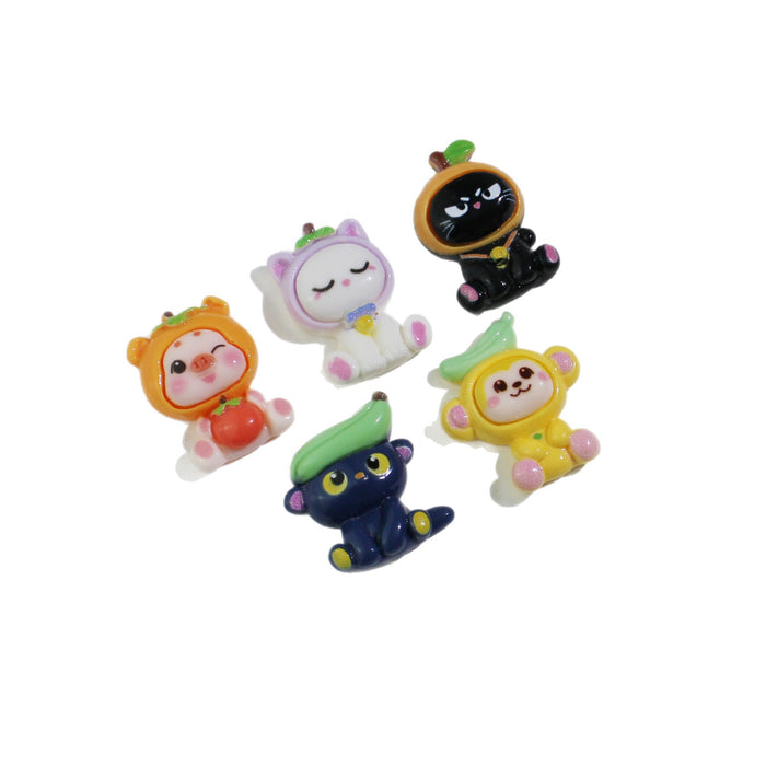 Wholesale Cartoon fruit resin accessories keychain jewelry small accessories hairpin decorative patch