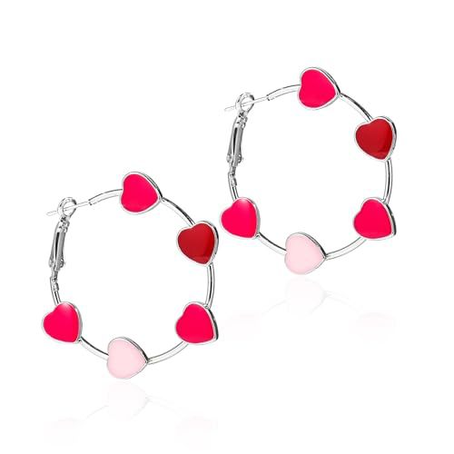 Wholesale New Five pointed Star Independence Day Flag Love Peach Heart Earrings